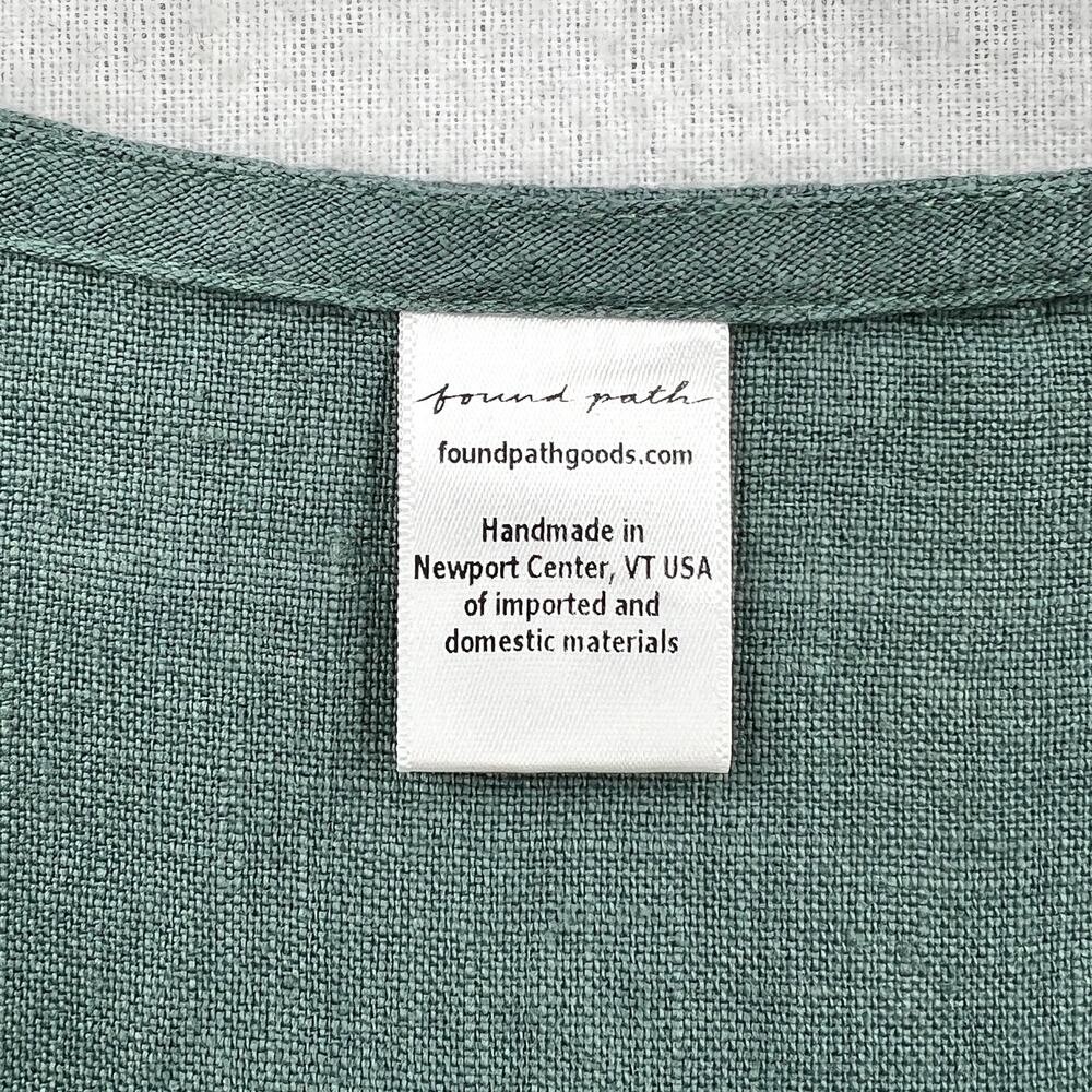 FOUND PATH Linen Market Boxy Tee Womens Small Spruce Square Top Short Sleeve - Picture 11 of 14